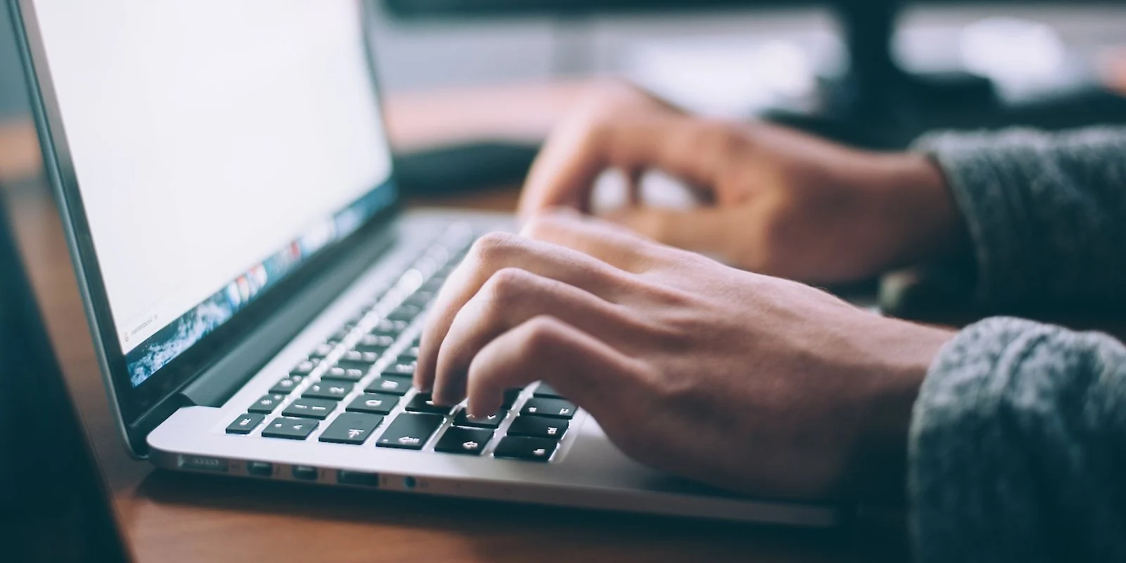 person typing