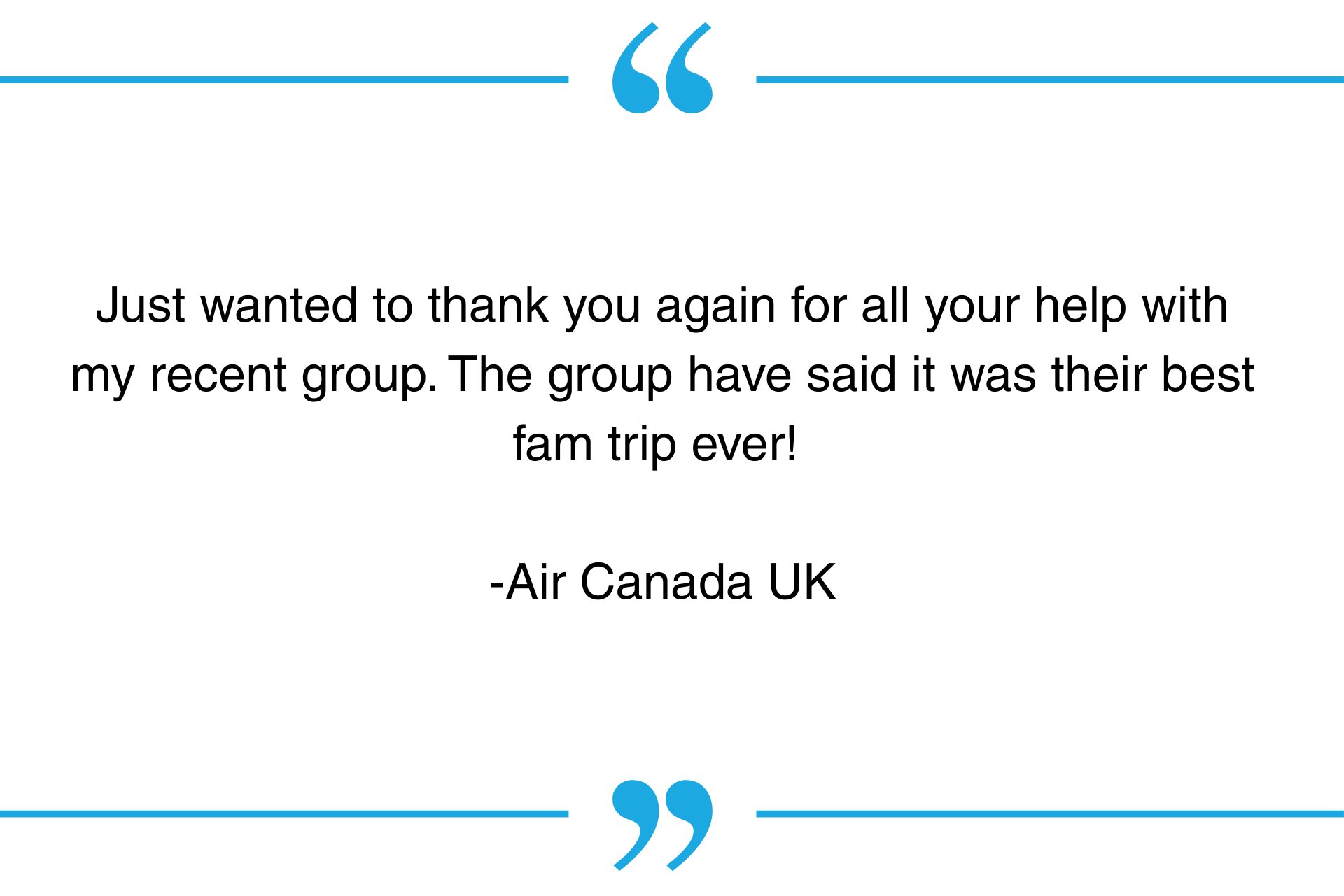 Air Canada – UK Testimonial
