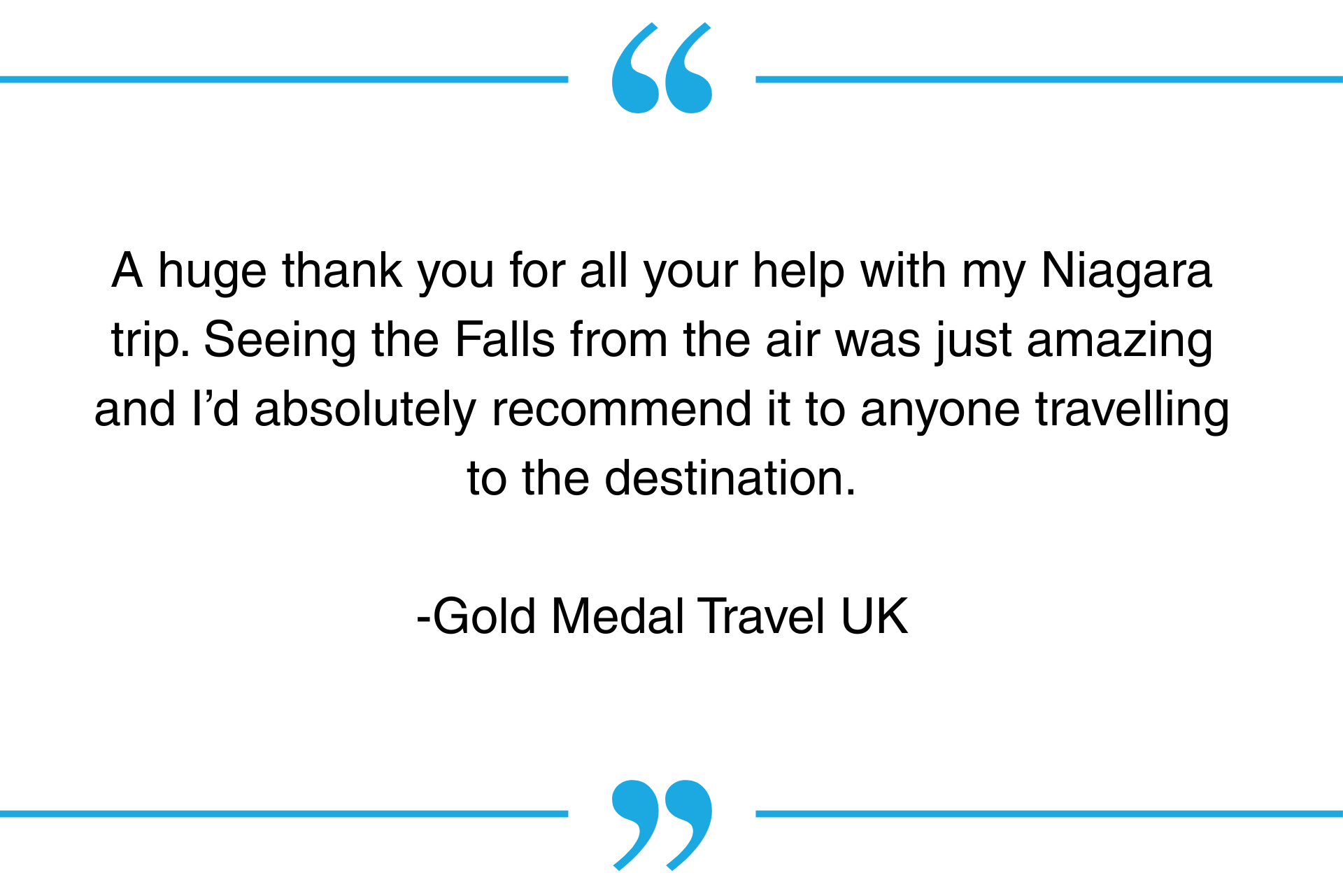 Gold Medal Travel UK testimonial