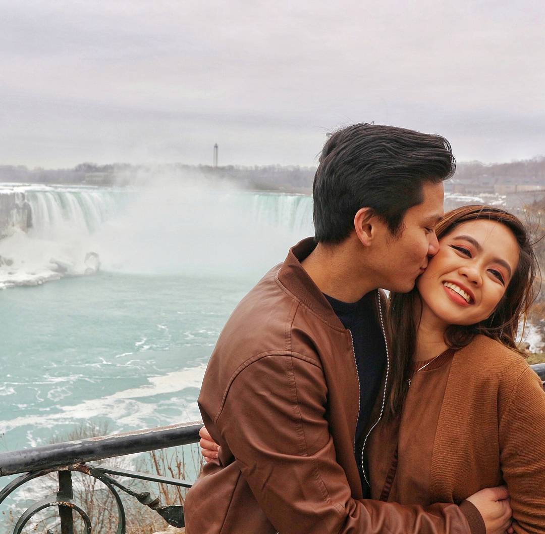 Couple at the Falls Winter