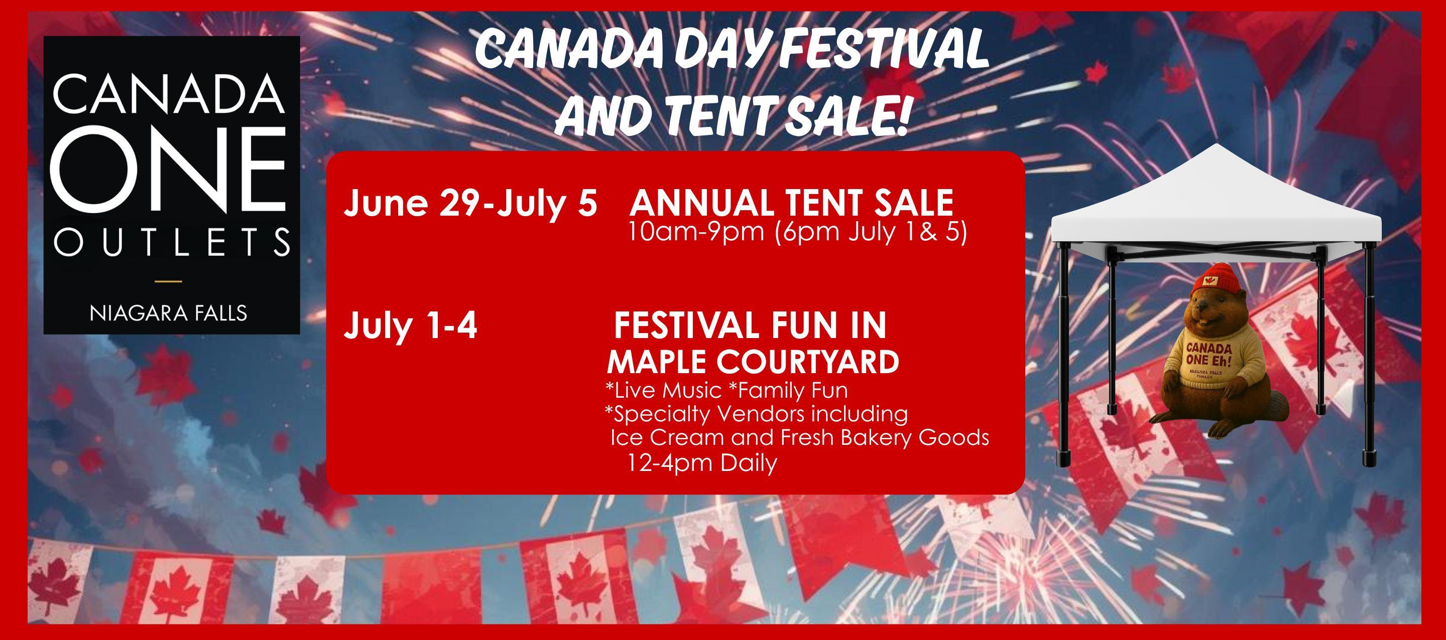 Annual Tent Sale and Canada Day Week