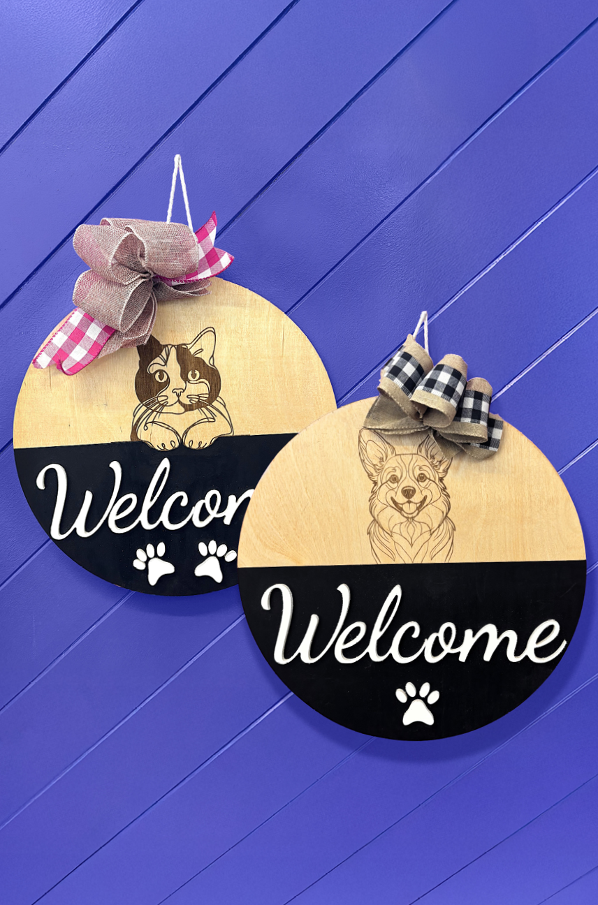 Custom Pet-Themed Welcome Sign