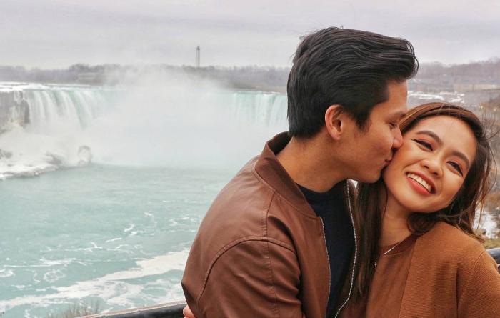 Couple at the Falls Winter